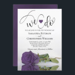 Wir tun es! Elegant Amethyst Lila Rose Chic Weddin Einladung<br><div class="desc">Diese schöne Hochzeitseinladung ist romantisch, spielerisch und stilvoll. Es enthält einen lustigen Titel mit einem niedlichen Herz und modernes Schriftzeichen, das oben "We do" liest, mit allen Details unten. Im unteren Teil befindet sich ein wunderschöner Single, der sich in einem Wasserbecken in einer lila, amethystischen Rose befindet. Diese Einladung ist...</div>