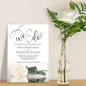 Wir tun es! Elegant Ivory White Rose Romantische H Einladung