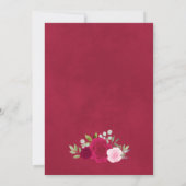 Wir tun es! Elegant Magenta & Pink Roses Boho Wedd Einladung (Rückseite)