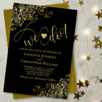 Wir tun es! Elegante Frilly Black & Gold Wedding