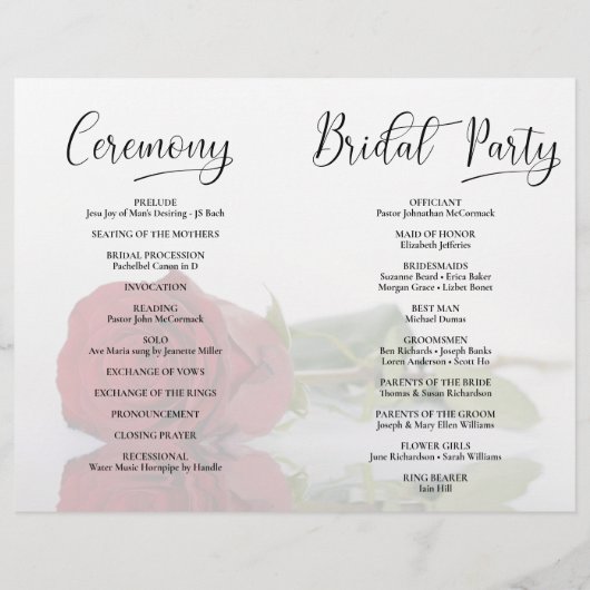 Wir tun es! Elegantes Rote Rose DIY Fold Wedding P (Rückseite)