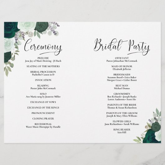 Wir tun es! Emerald Boho Rose DIY Fold Wedding Pro (Rückseite)