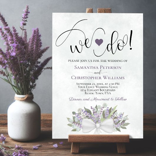 Wir tun es! Eukalyptus & Lavender Wedding Einladung