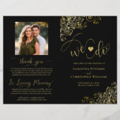 Wir tun es! Fancy Schwarz & Gold DIY-Falt-Hochzeit (Vorderseite)