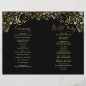Wir tun es! Fancy Schwarz & Gold DIY-Falt-Hochzeit (Rückseite)