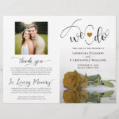 Wir tun es! Gold Ochre Rose Modernes Hochzeitsprog (Vorderseite)