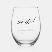 Wir tun es! Hochzeitstag-Sake Weinglas Ohne Stiel (Rückseite)