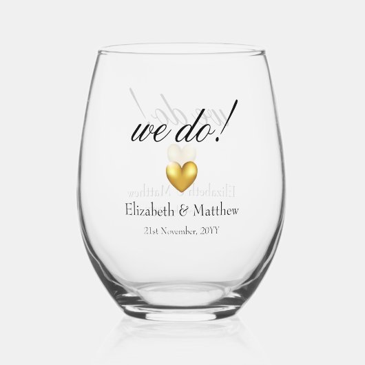 Wir tun es! Hochzeitstag Weinglas Ohne Stiel (Vorderseite)