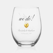 Wir tun es! Hochzeitstag Weinglas Ohne Stiel (Rückseite)