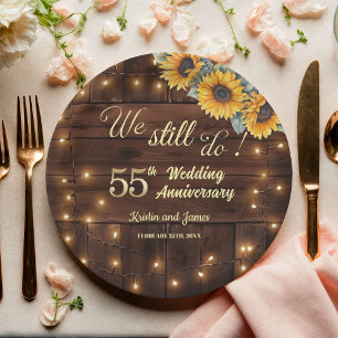 Wir tun es immer noch 55. Hochzeitstag Lichterkett Pappteller
