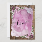 Wir tun es immer noch, Blume aus Holz Einladung (Rückseite)