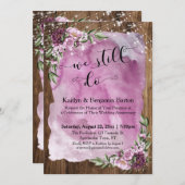 Wir tun es immer noch, Blume aus Holz Einladung (Vorne/Hinten)