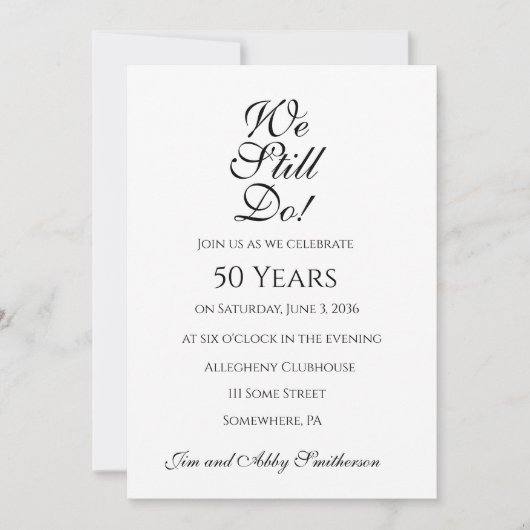 Wir tun es immer noch! Party Einladungen zum Jahre (Vorderseite)