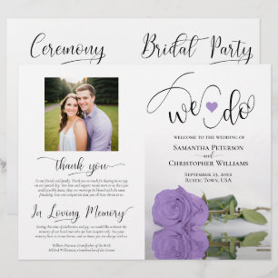 Wir tun es! Lavendel-Lila-Rosen-Moderne Hochzeitsp