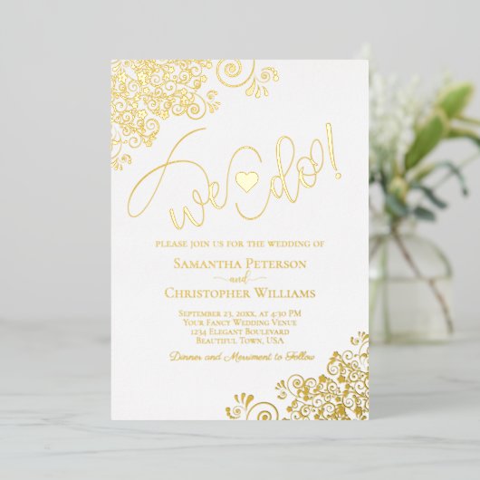 Wir tun es! Modernes Drehbuch und Niedliche Herzho Folieneinladung (Stehend vorne)