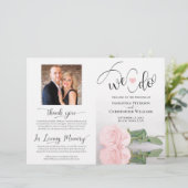 Wir tun es! Modernes Hochzeitsprogramm in Rosa Blu (Stehend Vorderseite)