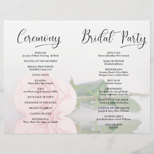 Wir tun es! Modernes Hochzeitsprogramm in Rosa Blu (Rückseite)