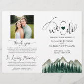 Wir tun es! Mountain & Pine DIY-Falt-Hochzeitsprog (Vorderseite)