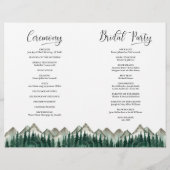 Wir tun es! Mountain & Pine DIY-Falt-Hochzeitsprog (Rückseite)
