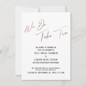 Wir tun es, nehmen wir zwei: verzögerte Hochzeitsa Einladung (Vorderseite)