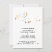 Wir tun es, nehmen wir zwei: verzögerte Hochzeitsa Einladung (Vorderseite)