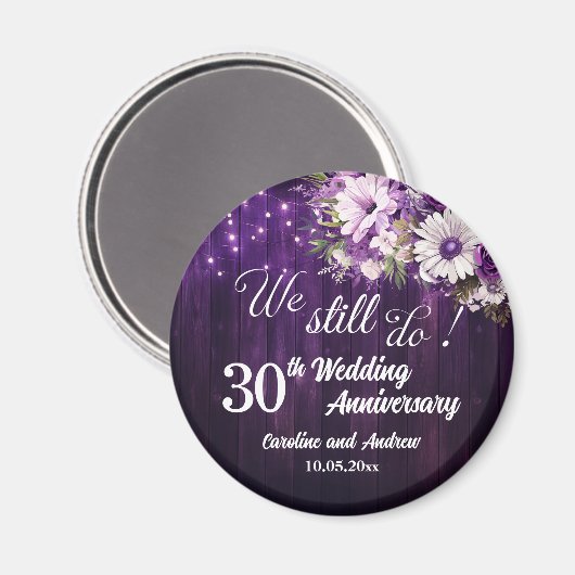 Wir tun es noch 30. Hochzeitstag Lichterkette Magnet (Vorderseite/Rückseite)