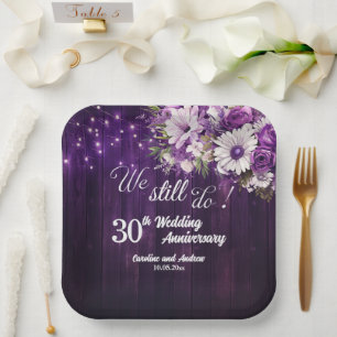 Wir tun es noch 30. Hochzeitstag Lichterkette Pappteller