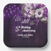 Wir tun es noch 5. Hochzeitstag Lichterkette Pappteller (Vorderseite)