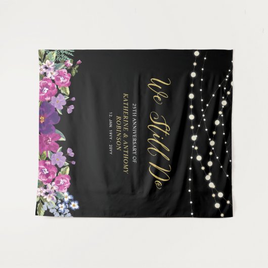 Wir tun es noch | Hochzeitsfeier der SaitenLICHT Wandteppich (Vorderseite (Horizontal))