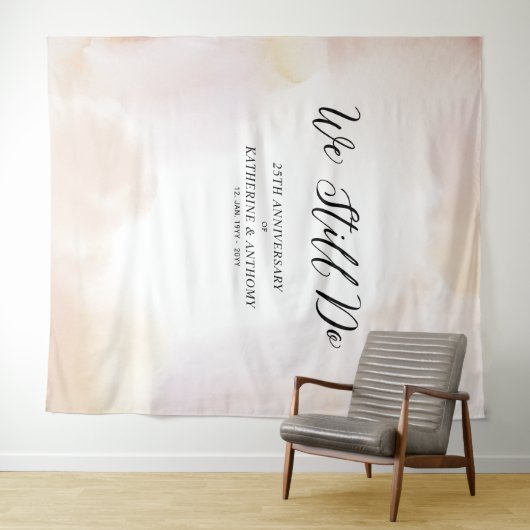 Wir tun es noch | Hochzeitsjubiläum Wasserfarbe Wandteppich (Beispiel (Horizontal))