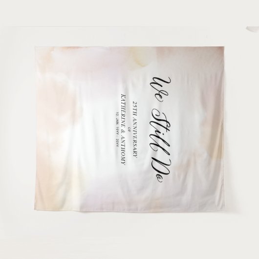 Wir tun es noch | Hochzeitsjubiläum Wasserfarbe Wandteppich (Vorderseite (Horizontal))