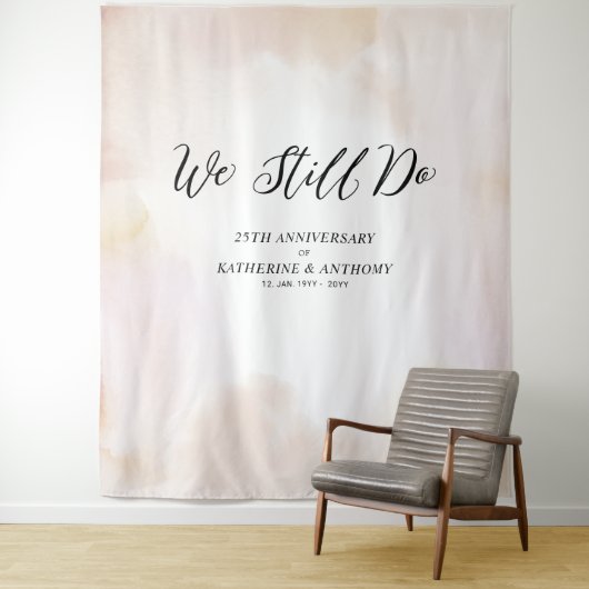 Wir tun es noch | Hochzeitsjubiläum Wasserfarbe Wandteppich (Beispiel)