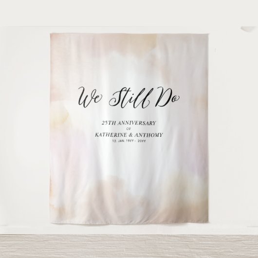 Wir tun es noch | Hochzeitsjubiläum Wasserfarbe Wandteppich (Vorderseite)