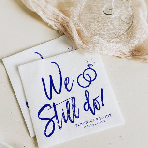 Wir tun es noch   Jubiläum Partys Navy Script  Serviette