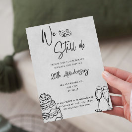 Wir tun es noch | Schwarz Minimalistisch 25 Jahre Einladung