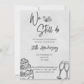 Wir tun es noch | Schwarz Minimalistisch 25 Jahre Einladung (Vorderseite)