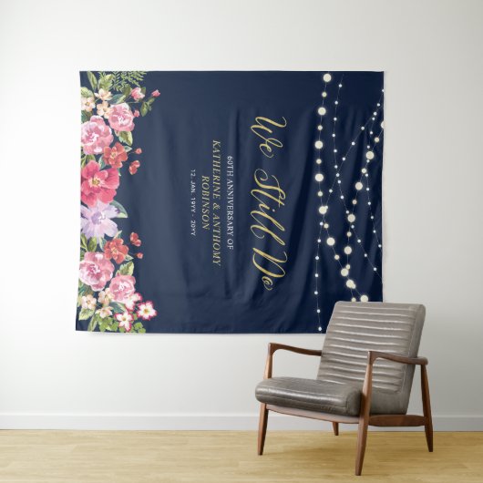 Wir tun es noch | String Lights 50 Wedding Anniver Wandteppich (Beispiel (Horizontal))