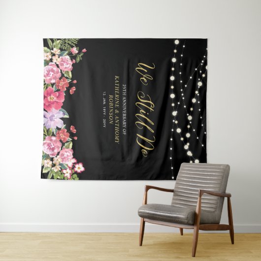 Wir tun es noch | String Lights 50 Wedding Anniver Wandteppich (Beispiel (Horizontal))