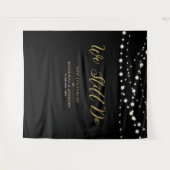 Wir tun es noch | String Lights Wedding Anniversar Wandteppich (Vorderseite (Horizontal))