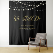 Wir tun es noch | String Lights Wedding Anniversar Wandteppich (Beispiel)