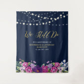 Wir tun es noch | String Lights Wedding Anniversar Wandteppich (Vorderseite)