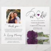 Wir tun es! Plum Lila Rose DIY Fold Wedding Progra (Vorderseite)