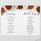 Wir tun es! Rostorange Rosen DIY-Hochzeitsprogramm (Rückseite)