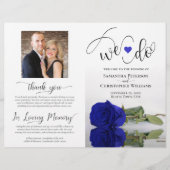 Wir tun es! Royal Blue Rose DIY Fold Wedding Progr (Vorderseite)