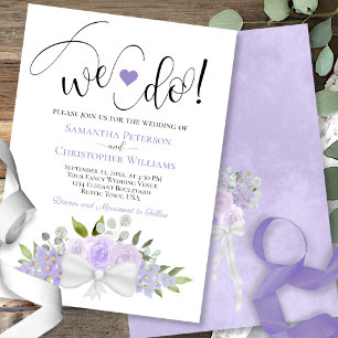 Wir tun es! Rustic Lavender Lila Boho Floral Weddi Einladung