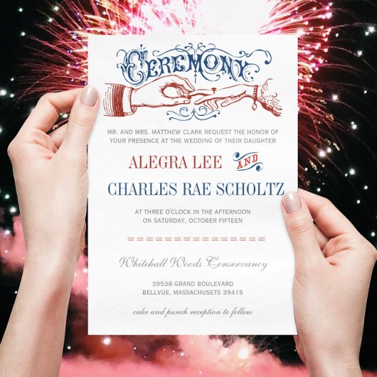 Wir tun es! Vintag 4. Juli Einladung