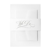 Wir tun | Grün-Kalligrafie-Hochzeit von Weiß und W Einladungsbanderole (Vorderseite Beispiel)