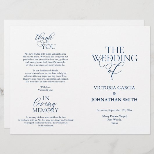 Wir tun, Hochzeiten Zeremonie Folbare Programme (Vorne/Hinten)