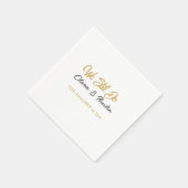 Wir tun immer noch Paar Name Datum Champagner Gold Serviette (Ecke)