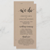 Wir tun, moderne Hochzeitsfeier, braune Kraft Programm (Vorne/Hinten)